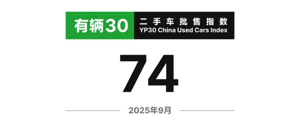 有辆30二手车批售指数 2025年9月