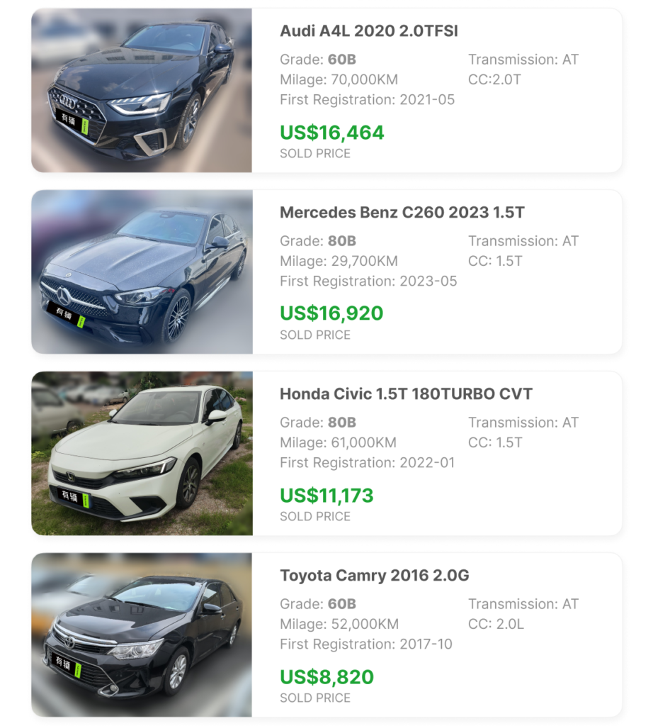 Recent Auctioned Cars