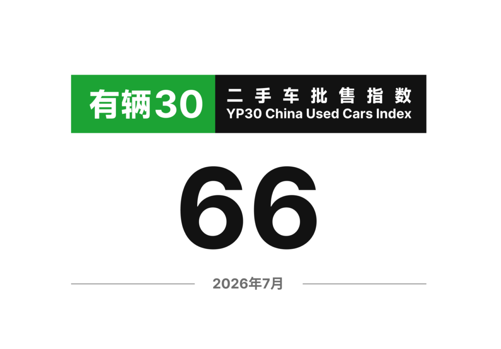 有辆30二手车批售指数YP30 - 2026年7月数据